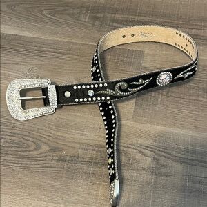 Elegant Black Rhinestone Belt